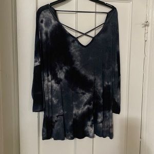 Dark black/blue soft blouse